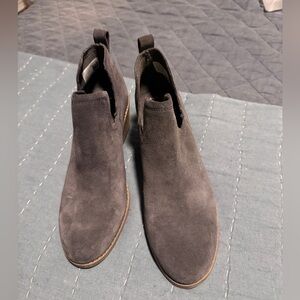 TOMS gray suede booties, size 7.5